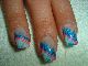 Nailart Schwarz mit weien Streifen